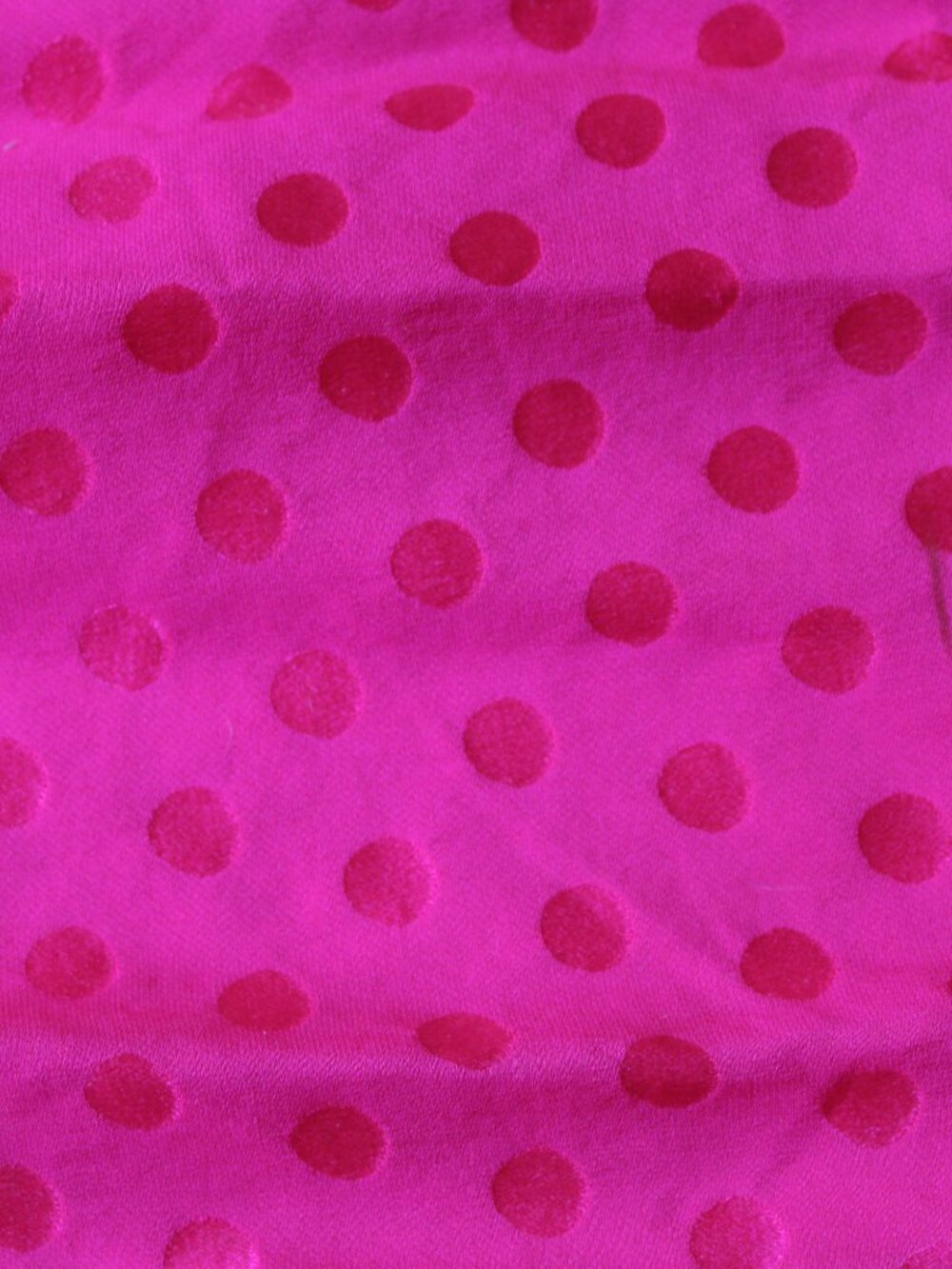 Vintage Liz Claiborne 100% Silk Hot Pink Polka-Dot Long Sleeve Midi Dress - Picture 6 of 16